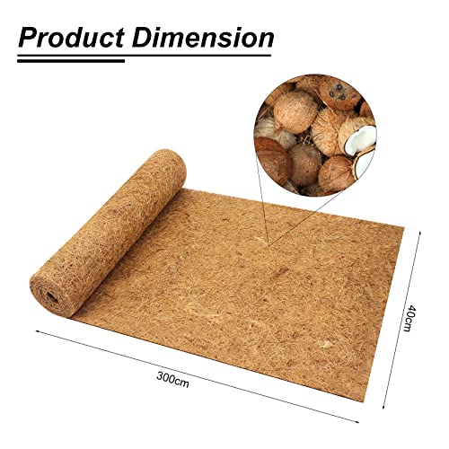 Seahelms 3m*0.4m/120" x 16" Coco Liner Roll, Coco Hanging Basket Liner, Garden Plant Pot Filler, Coconut Growing Mat - Image 2