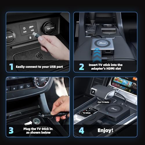 Ottocast Car TV Mate Pro – Conversor Fire TV Stick 2024 com CarPlay sem fio, adaptador HDMI HD para