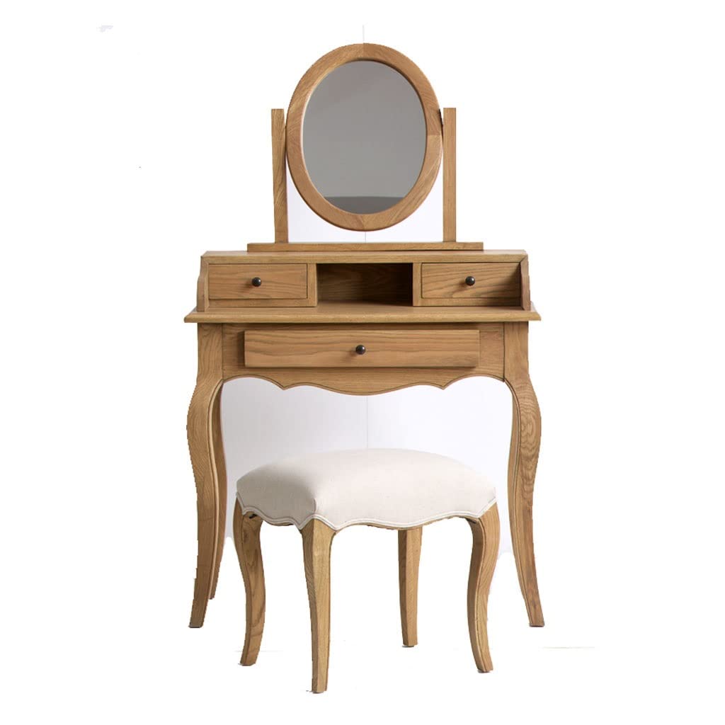 TEESONG Bedroom Dressing Tables Vanity Table Set Bedroom Modern Small Dressing Ladies Fashion Mirror Desk Dresser with Drawers Makeup Vanity Dressing Table