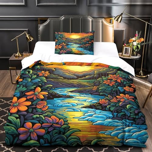Parure de lit microfibre avec fermeture éclair et motif 3D
