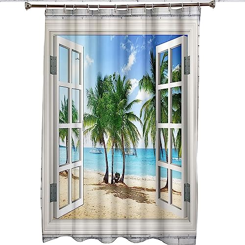 Rideau de douche KnSam 240x200cm vert bleu en polyester imperméable - 7