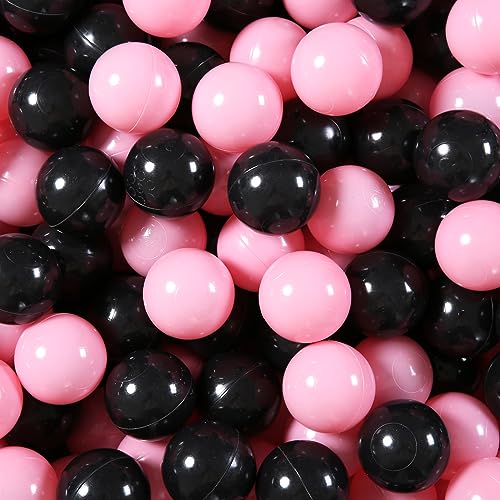 Soft Play Ball Pit Balls - Crush Proof Plastic Balls for Ball Pit Pack of 100pcs Set for Toddlers Ball Pool Playtent Tunnels with Reusable Storage Bag - 2.16 Inch Beige+Dark Red