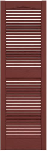 Miniatura 166 de Builders Edge 12 pulgadas de ancho x 48 pulgadas de alto, montante central superior de catedral estándar, persianas con listones abiertos, incluye