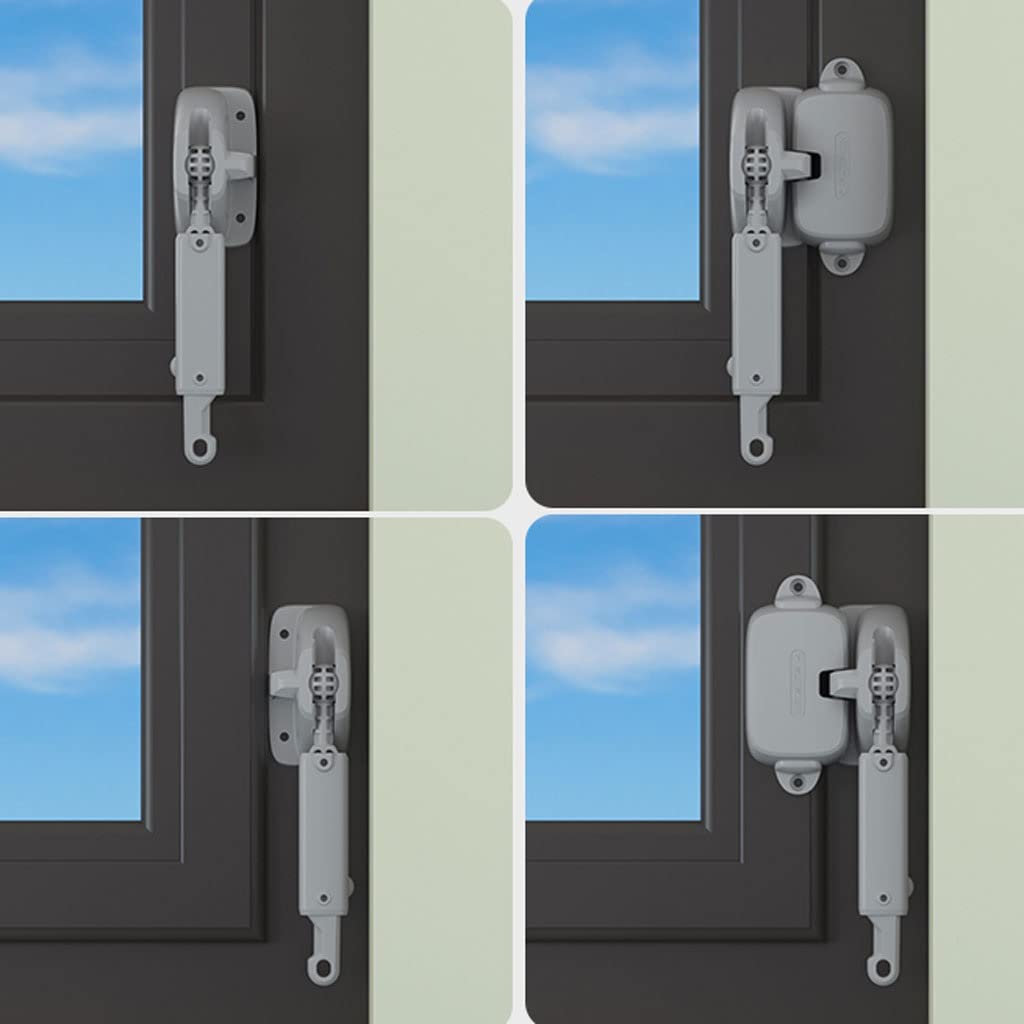Restrictor de bloqueo de ventana seguro para niños, 2 unidades, estilo mosquetón, bloqueo de seguridad resistente al viento para ventanas correderas, ideal para niños y mascotas, protección segura del