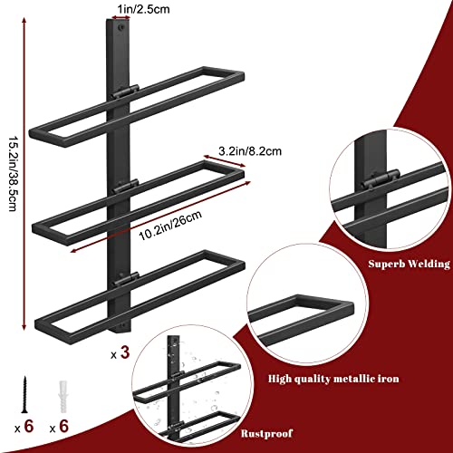 Étagère à vin en métal Noir, Giyiprpi Casier à vin Mural pour Tous Les Types de vins, Casiers à Bouteille Porte Bouteilles étagère Suspendue pour Cave De Bar De Cuisine (B9) - Image 8