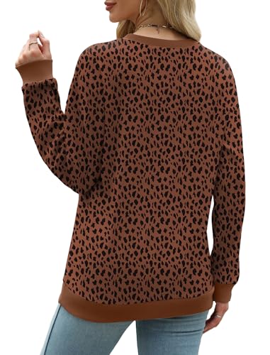 Image of Saloogoe Sweatshirts for Women Crewneck Long Sleeve Loose Fit Tops Color Block Ribbed Trim Fashion 2025