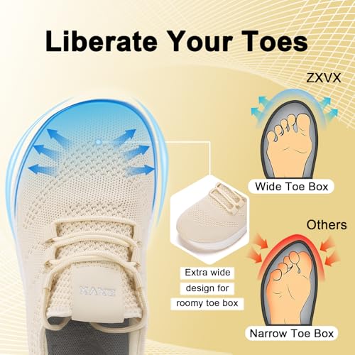 Image of Wide Toe Box Shoes Women Non-Slip Wide Width Sneakers Ultra Light Extra Wide Road Running Shoes for Women Breathable Tennis Walking Gym Workout Trainer 6-12