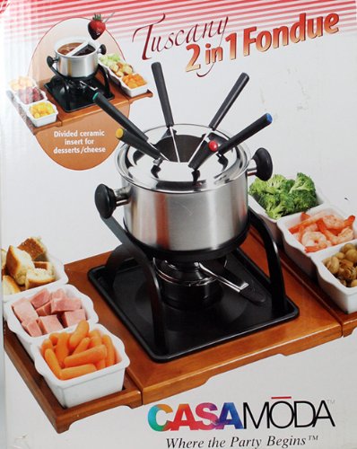 Casa Moda Tuscany 2 In 1 Fondue Party Set 20 Piece Set #TOP1