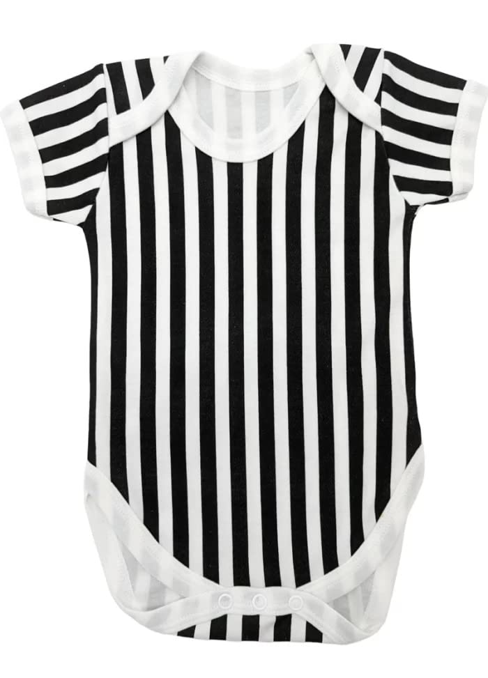 Baby Moos Beetle Striped Baby Grow | Unisex Cool Beetlejuice Horror Movie Inspired Baby Bodysuit - Alternative Goth New Baby & Parents Gifts UK (3-6 months)