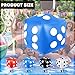 4 Pieces Jumbo Inflatable Dice 12.6 Inch Large Inflatable Dice Game Toy for Indoor Outdoor Lawn Swimming Pool Birthday Party Favor Bunco Night Board Game Christmas Decoration (White, Black, Blue, Red)