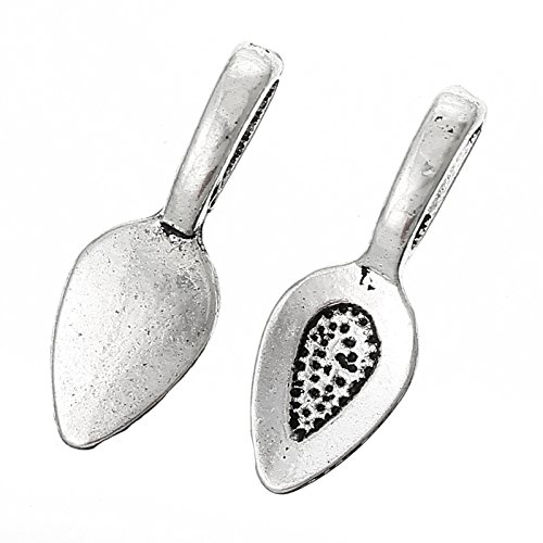 Rockin Beads Brand, 200 Glue on Bails Pendant Hanger Steel/Nickel Tone Plated 21x8mm
