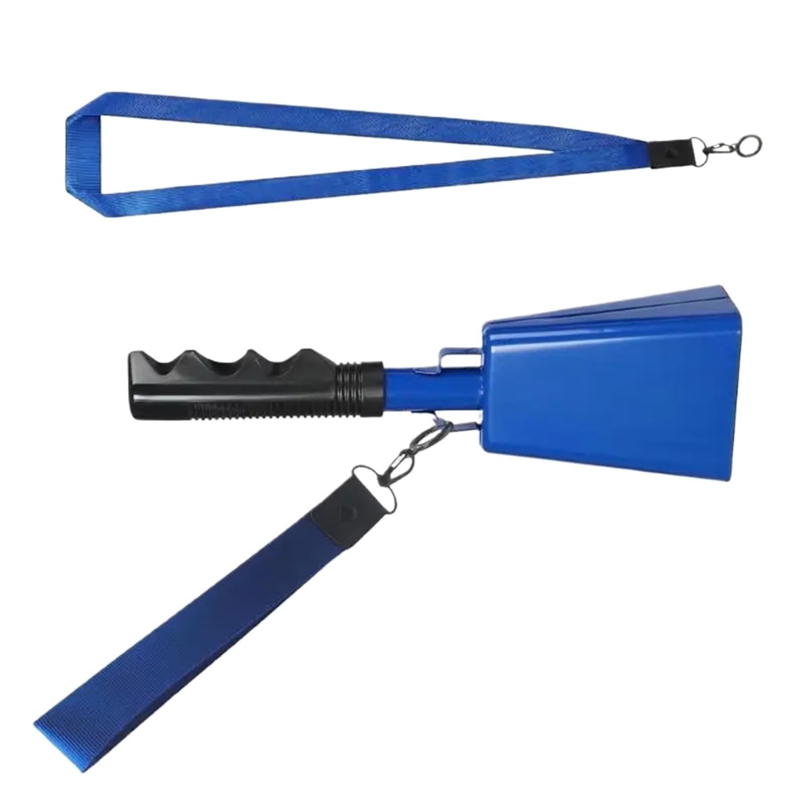 Dzwonek krowi z uchwytem, 2 szt. Głośne dzwonki do wywoływania hałasu z uchwytem dopingującym(Blue)