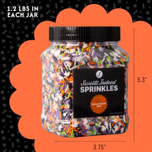 Image of Sweets Indeed, Bulk Sprinkles, 1.3 pounds, Sprinkle Mix, Perfect for Cake Decorations, Baking Ice Cream Cookies Cupcake Topper (Mini Heart) (Pumpkin)