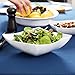 Price comparison product image Set of 3 Elegant Wave Shaped Square Reusable Hard Plastic Salad Bowls/Serving Bowls/Bowls Set - 1.8 Litre (64oz) - White