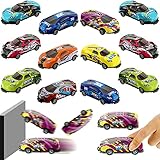 12 Pieces Jumping Stunt Toy Car Mini Car Models Pull Back Catapult Vehicles for Teens, 8 Random Colors