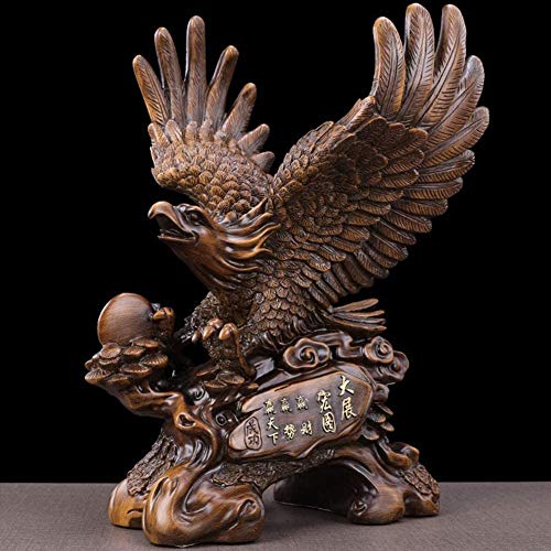 Statue d'aigle de jardin 42 cm décor d'extérieur en résine