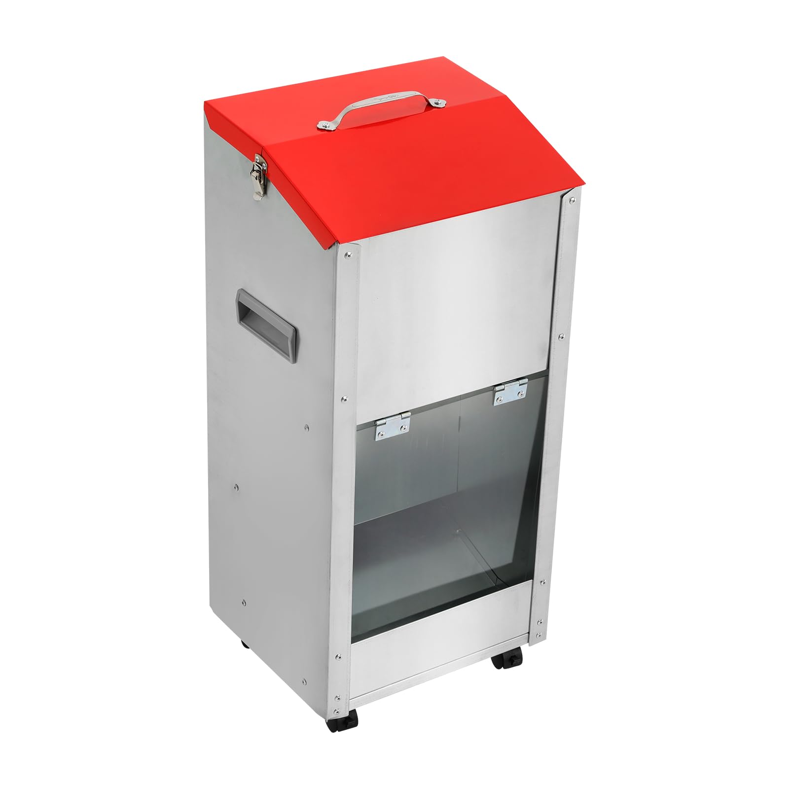 Automatyczny automat do karmy grawitacyjnej dla psów i kotów, dozownik karmy dla zwierząt z pokrywką, rolkami i okienkiem, wolnostojący lub do montażu na ścianie, dozownik karmy do użytku na zewnątrz