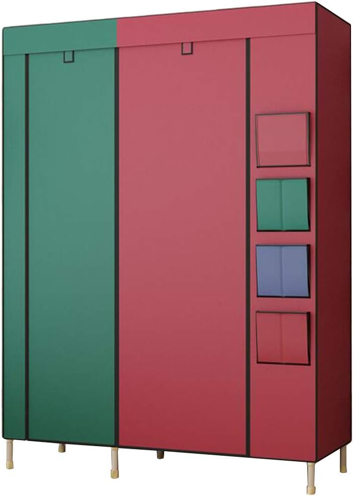 Cloth Wardrobe Clothes Closet, Portable Closet Wardrobe Storage Closet Standing Closet Fabric Cabinet Portable Wardrobe,E_130*50 * 190CM