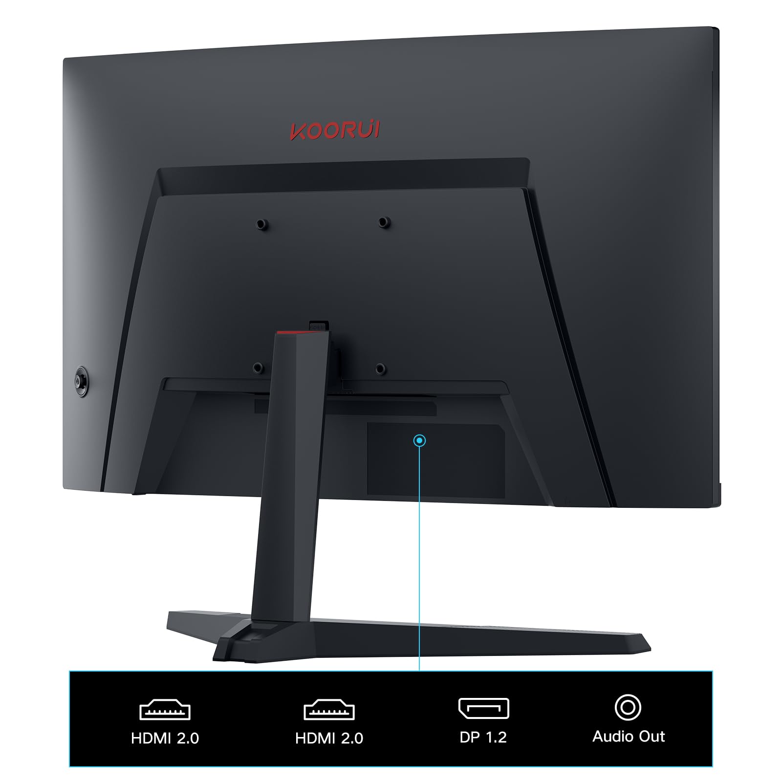 KOORUI 24 inch Curved Gaming Monitor 180Hz FHD 1080P Computer Monitor, 1ms 1500R Display, Adaptive Sync, FreeSync Premium, HDMI 2.0X2 & DP 1.2, VESA, Tilt, 24E6CA