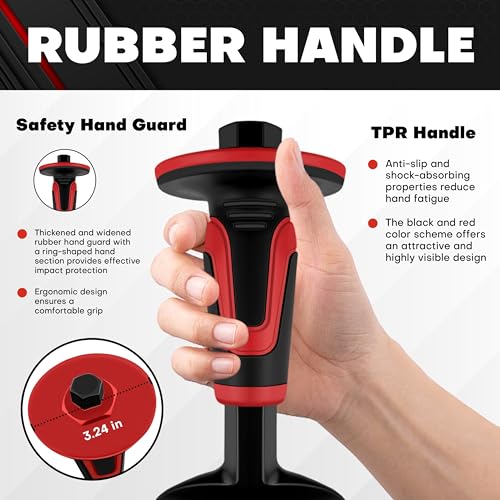 image for C&T 3Pcs Heavy Duty Masonry Chisel Set with Hand Guard, Stone and Rock