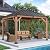 ABCCANOPY Wood Gazebo 11x11 - Outdoor Patio Wooden Gazebo with Hardtop Metal Roof for Garden, Backyard and Deck