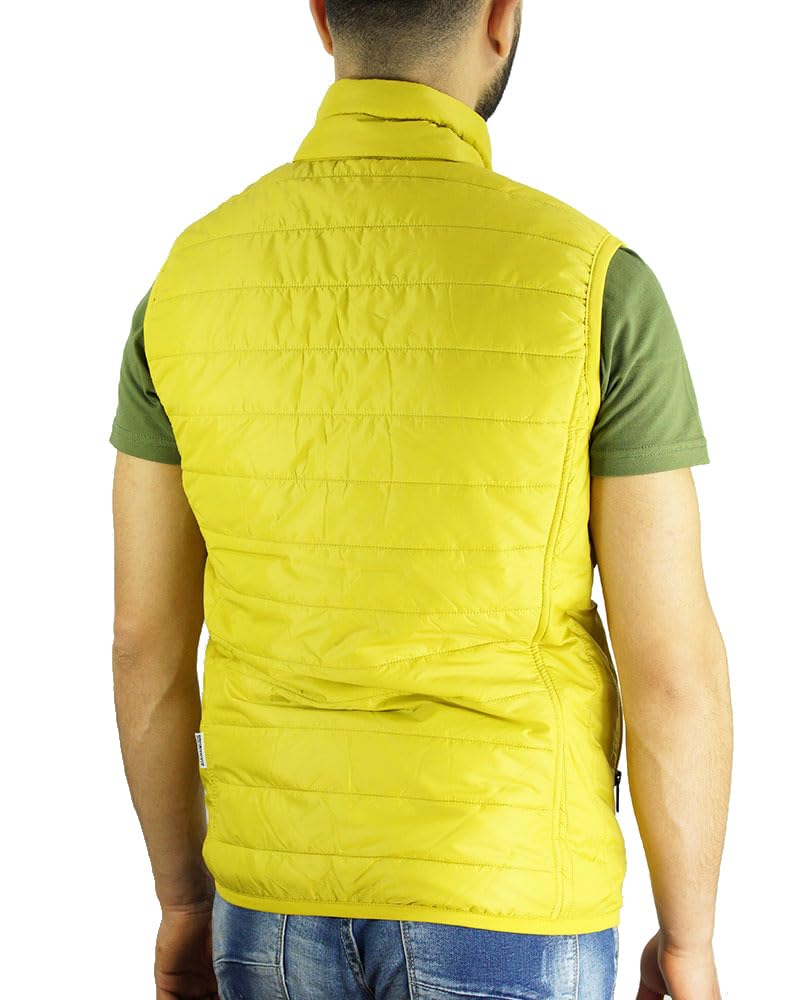 NAPAPIJRI giacca smanicato giubbino giubbotto bomber Uomo Giallo ACALMAR VEST 4 (IT, Testo, S, Regular, Regular)