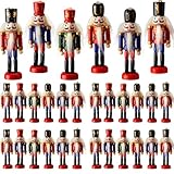 Aoriher 24 Pcs Christmas Nutcracker Ornament Small Wooden Soldier Hanging Decorations Nutcracker Figure Ornament for Christmas Figure Decoration