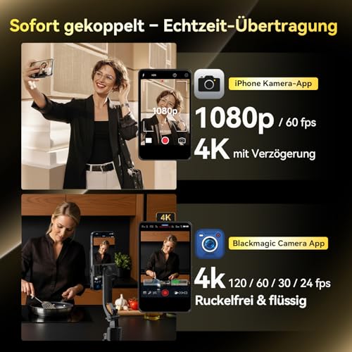 Rollei Easy Creator Selfie Monitor 3,97\ Smartphone Rückkamera Magnetisch Vlog Bildschirm für iPhone und Android für TikTok Live Streaming Smartphone-Vlog-Selfie-Monitor-Bildschirm