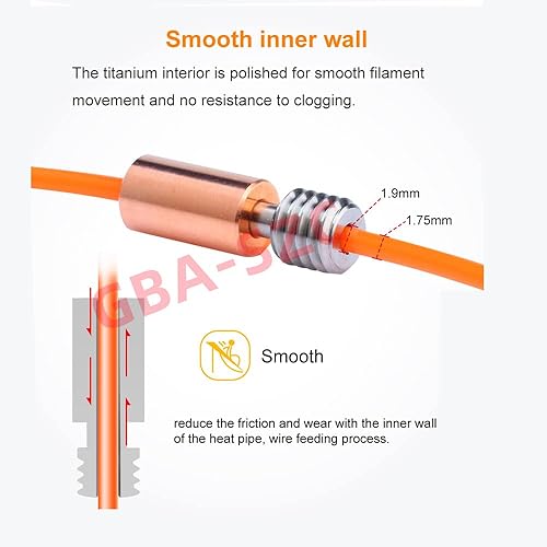 Miniatura 6 de 2 piezas Sprite Extrusora Pro Bi-Metal Heatbreak, cobre + aleación de titanio, compatible con Ender 3 V3 SES1S1 ProS1 PlusCR10 Smart ProSermoon