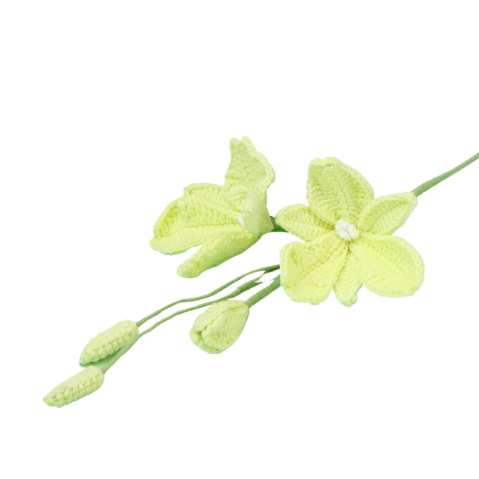 EXKURPOO crochet plant Crochet Orchid Flower Handwoven Dendrobium Bouquet Cute Knitted Home Table Decor for home