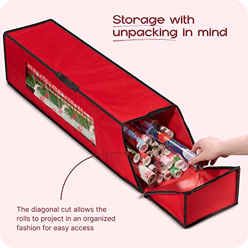 Nakior-Christmas-Wrapping-Paper-Storage-Container--Xmas-Gift-Wrap-Organizer--Stores-up-to-24-Standard-Rolls--Under-Bed-Storage-Bin-for-All-Christmas-Accessories--Made-from-600-Oxford-Fabric