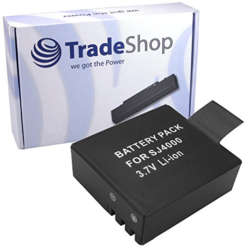 Trade-Shop – Batería de ion de litio de 3,6 V/3,7 V 900 mAh para Qumox Sport Camera SJ4000, SJ5000, SJ6000, Evolveo Sportcam A8, W7, W8, Sjcam M10, SJ4000, SJ5000, SJ6000, Eken H9 4 K
