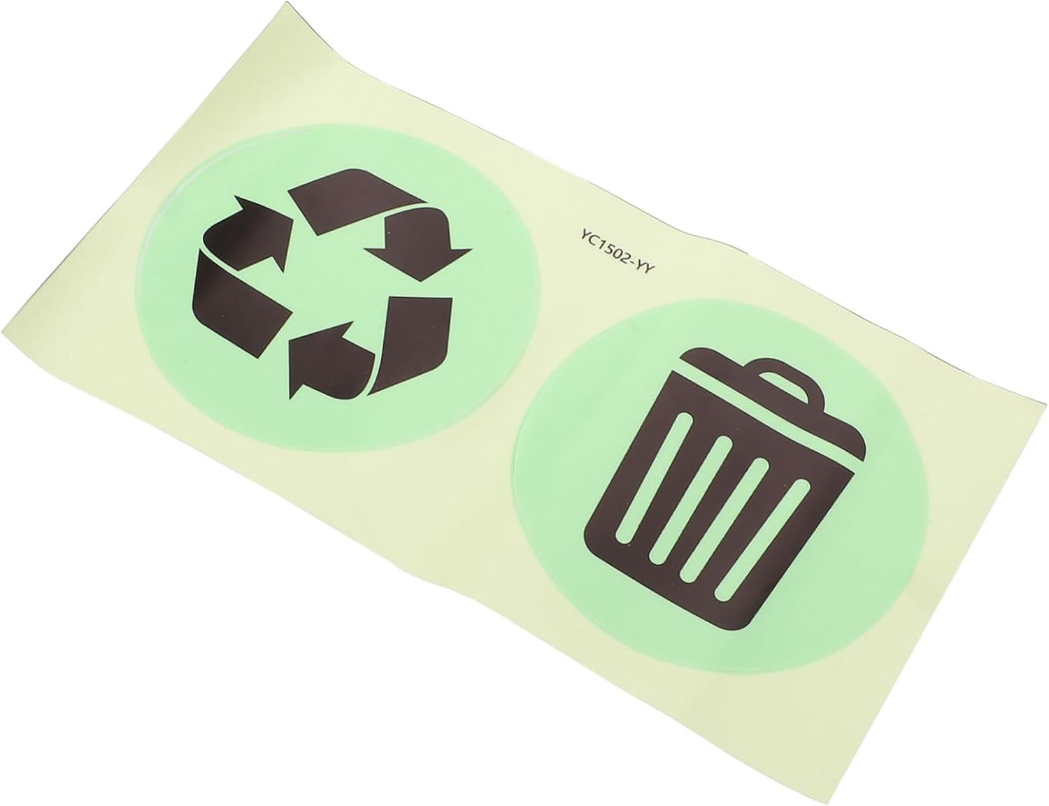 1sheet Luminous Recycling Stickers for Trash Bins Dark Labels for Easy Waste Sorting Self-Adhesive Rubbish Classification Decals for Kitchen Use