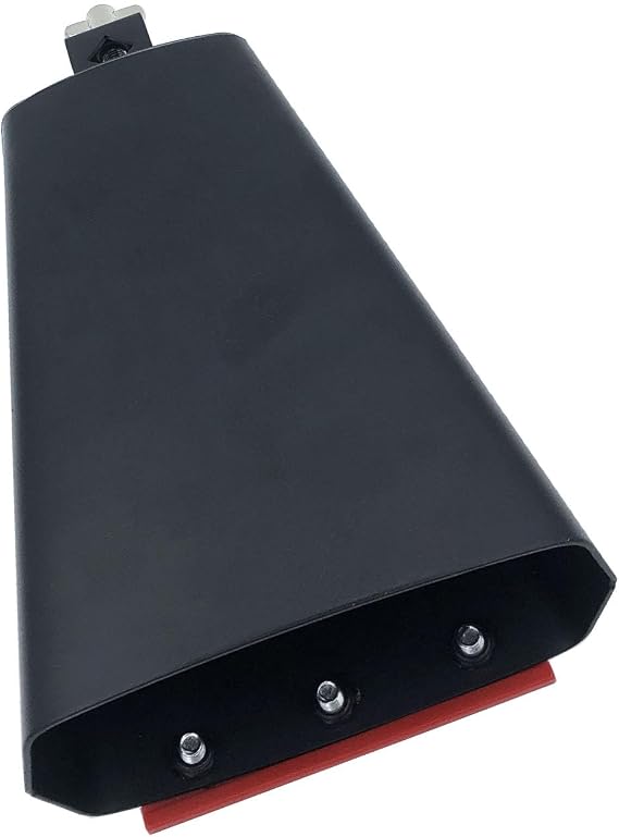 Percussion Cowbell Instrument, Metal 8.8inch Cow Bell with Plastic Reduce Sound Bar for 3/8'' to 1/2'' Diameter Mounting Rod