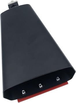 Percussion Cowbell Instrument, Metal 8.8inch Cow Bell with Plastic Reduce Sound Bar for 3/8'' to 1/2'' Diameter Mounting Rod