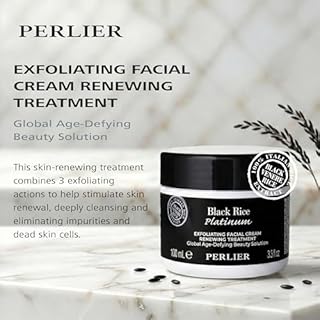 Perlier Black Rice Platinum Exfoliating Facial Cream Renewing Treatment, 3.3 fl. oz.