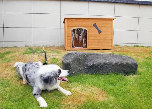 Wooden Doghouse for Small, Medium, Large Dogs, Waterproof, Outdoor/Indoor Kennel,Puppy Shelter with Elevated Floor (Natural, M) - Image 3