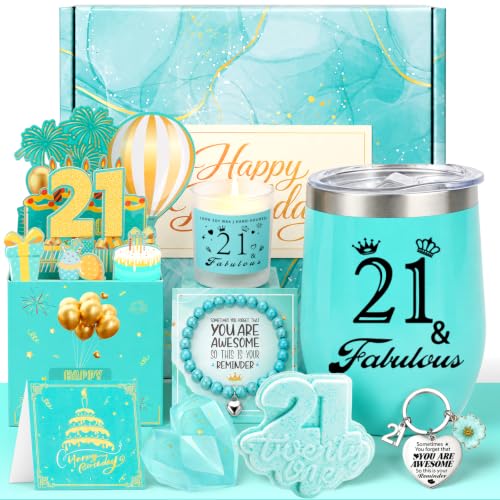 Image of 21st Birthday Gift for Girls Pamper Hamper Box Presents for Her Turning 21
