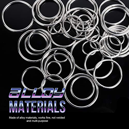 FANDAMEI Metal O Ring,50 Pcs Silver Multi Purpose Metal O Ring for Macrame, Camping, Dog Leashes, Hardware, Bags and More Craft Project - 16mm, 21mm, 25mm, 32mm, 38mm - Image 3