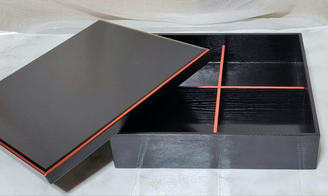 Natural Wood Shokado Bento Box 4 Dividers With Lid Echizen Lacquerware