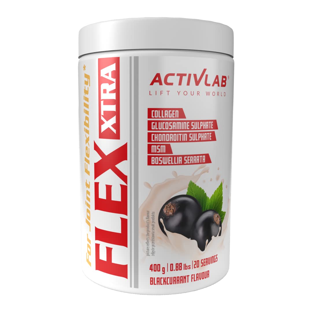 Activlab FLEX Xtra 400g | Czarna Porzeczka | Kolagen Typ I | Glukozamina | MSM | Witamina C B6 D | Hyaluronian | Dla Stawów