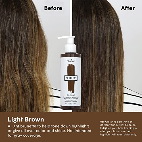 Dphue Gloss+ - Light Brown, 6.5 Oz - Color-Boosting Semi-Permanent Hair Dye & Deep Conditioner - Enhance & Deepen Natural Or Color-Treated Hair - Gluten-Free, Vegan #TOP3