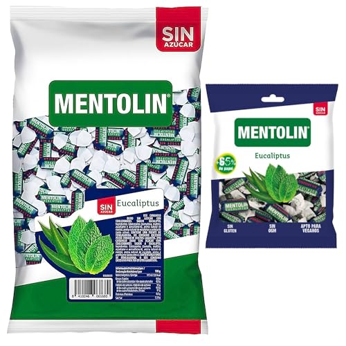 Mentolín caramelos duros eucaliptus s/a bolsa 1kg y de regalo eucaliptus s/a bolsa 50g