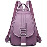 Multifonction : ce sac à dos en cuir peut être utilisé comme sac à dos, sac à bandoulière ; peut contenir confortablement un iPad, un smartphone, un magazine, un parapluie, des cosmétiques, un porte-clés, des lunettes et d'autres nécessités quotidiennes.