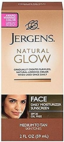 Jergens Natural Glow Healthy Complexion Daily Facial Moisturizer for Medium to Tan SPF, 2 Ounce - 2 Pack