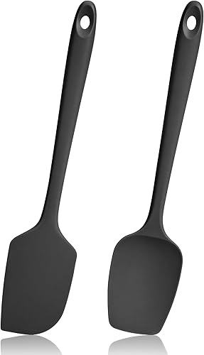 Miniatura 16 de juego de espátulas resistentes a 600ºF, juego de raspadores de silicona sin costuras para cocina de alta temperatura, apto para alimentos, para