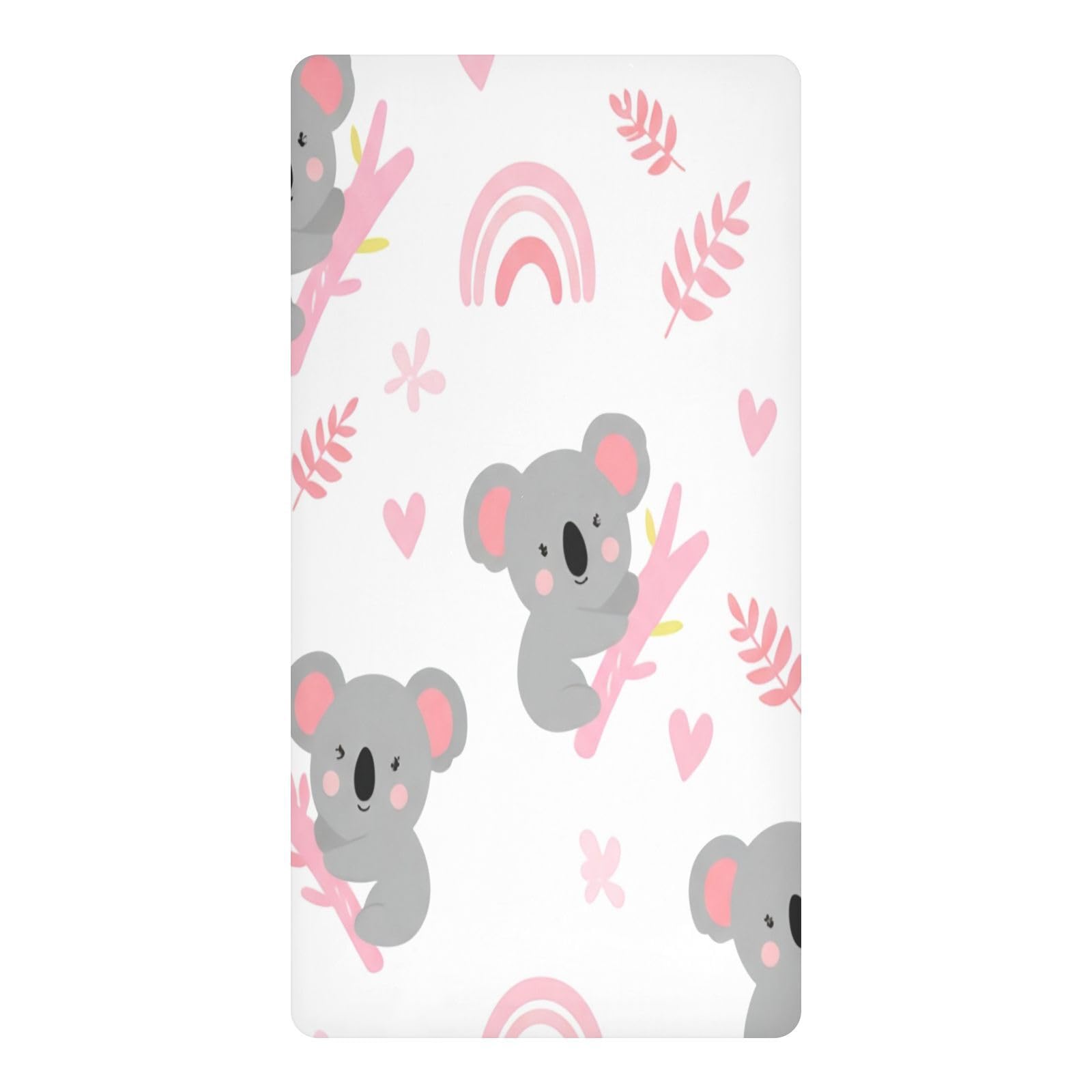 JiangGgen Cartoon Koala Baby Crib Sheet Soft Breathable for Standard Crib-M