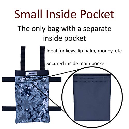 Crutcheze Usa Made Premium Crutch Bag - Lightweight Pouch For Crutches With 3 Pockets - Tote Fits Adult & Youth Crutches - Accessories For Underarm Crutches (Digital Camo) #TOP4