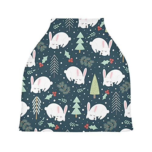 バニーラビットかわいいベビーカーシートカバーキャノピー伸縮性看護カバー幼児用母乳の男の子の女の子のための通気性防風冬のスカーフ