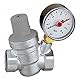 AQUA HEATING Druckminderer Wasser mit Manometer Wasserdruckminderer 3/4 Zoll Wasserdruckregler mit Siebfilter Druckminderventil Druckregler Messing Membran MBR